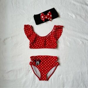 Red Polka Dot Minnie Mouse Bikini Set | Girls Size 5/6 | From Disney Resort 👙♥️